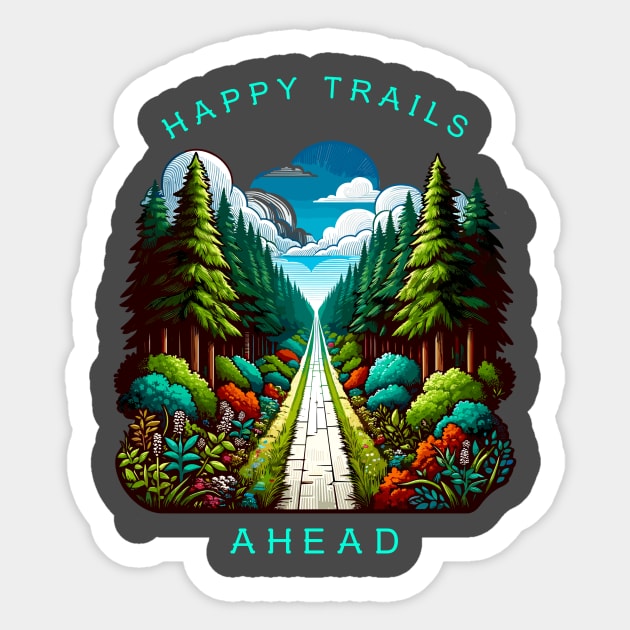 Happy Trails Ahead Sticker by Vinokurio